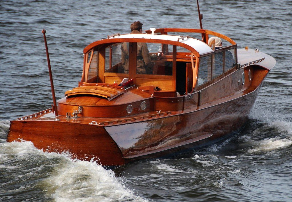 Detailed boat on the water